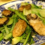 牡蠣と小松菜の炒めもの